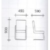 VC725 เก้าอี้สำนักงานสีฟ้า ขาว แบบไม่มีล้อ