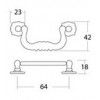 1CA021-AB-064 ปุ่มจับและมือจับเฟอร์นิเจอร์โบราณ