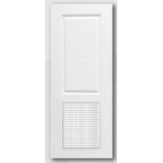 PL-004 Polywood โพลีวูด ประตูPVC แบบบานเกล็ดและบานกระจก V-Series ขนาด 80cm. สีครีม
