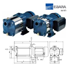 COMPACT A/10 เครื่องสูบน้ำชนิดหอยโข่ง แบบแนวนอนหลายใบพัด  EBARA เอบาร่า